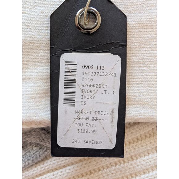 NWT Rag & Bone New York Knit Beanie & Scarf Set 100% Wool Ivory Gray $400 MSRP - Picture 10 of 16